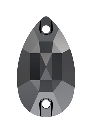 Lumilux Pear Sew On S030-Jet Hematite