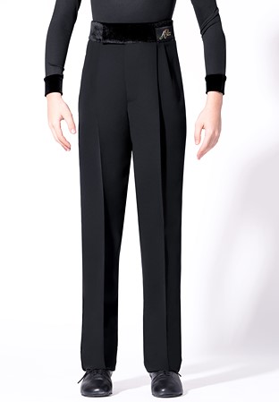 Armando Juvenile Double Pleats Slim Pants w/ Velvet B00168-Black