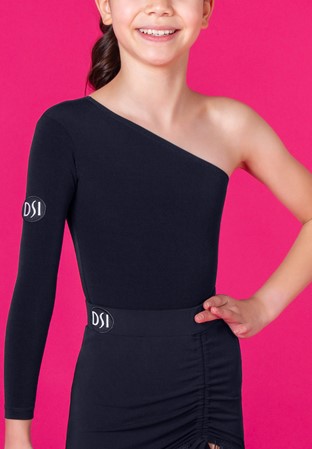 DSI Alegra One Shoulder Leotard 3809-Black Jersey