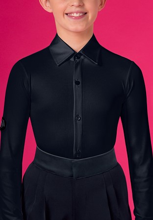 DSI Boys Buttoned Crepe Competition Shirt 1076-Black