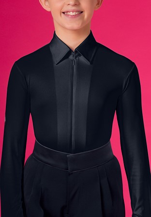 DSI Boys Competition Shirt With Zip 1075-Black