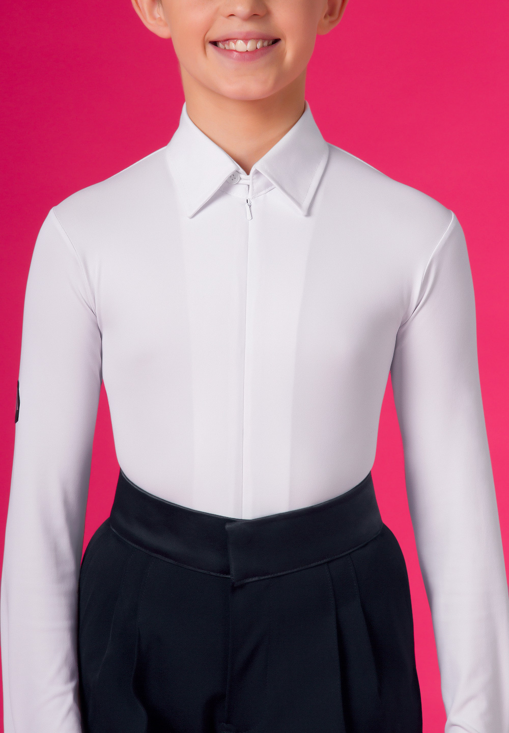 DSI Boys Competition Shirt With Zip 1075-White