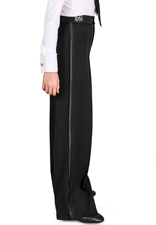 DSI Juvenile Trousers with Narrow Satin Stripe 1071-Black Gabardine
