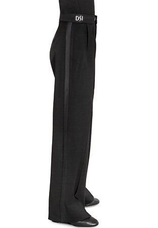 DSI Juvenile Plain Trousers w/ Wide Satin Stripe 1074-Black Gabardine