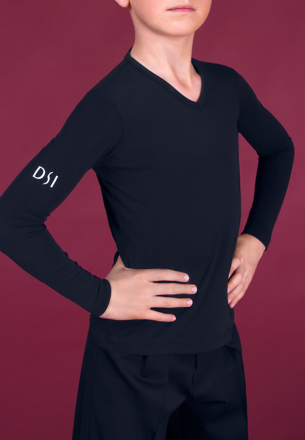 DSI Juvenile V-neck Outside Practice Shirt 3052-Black Crepe