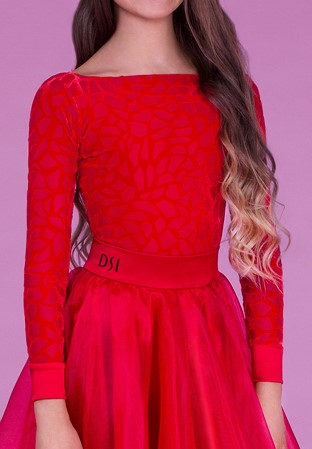 DSI Juvenile Vogue Burnt-out Velvet Leotard 1099-Flamenco