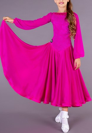 DSI Lily Puff Sleeve Juvenile Dress 3123-Hawaiian Pink