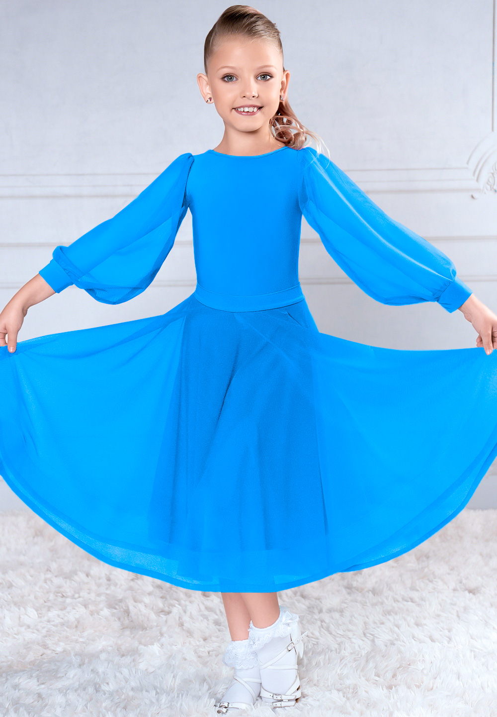 Clearance | Dance America JR-B3 - Girls Dance Bodysuit With Mesh