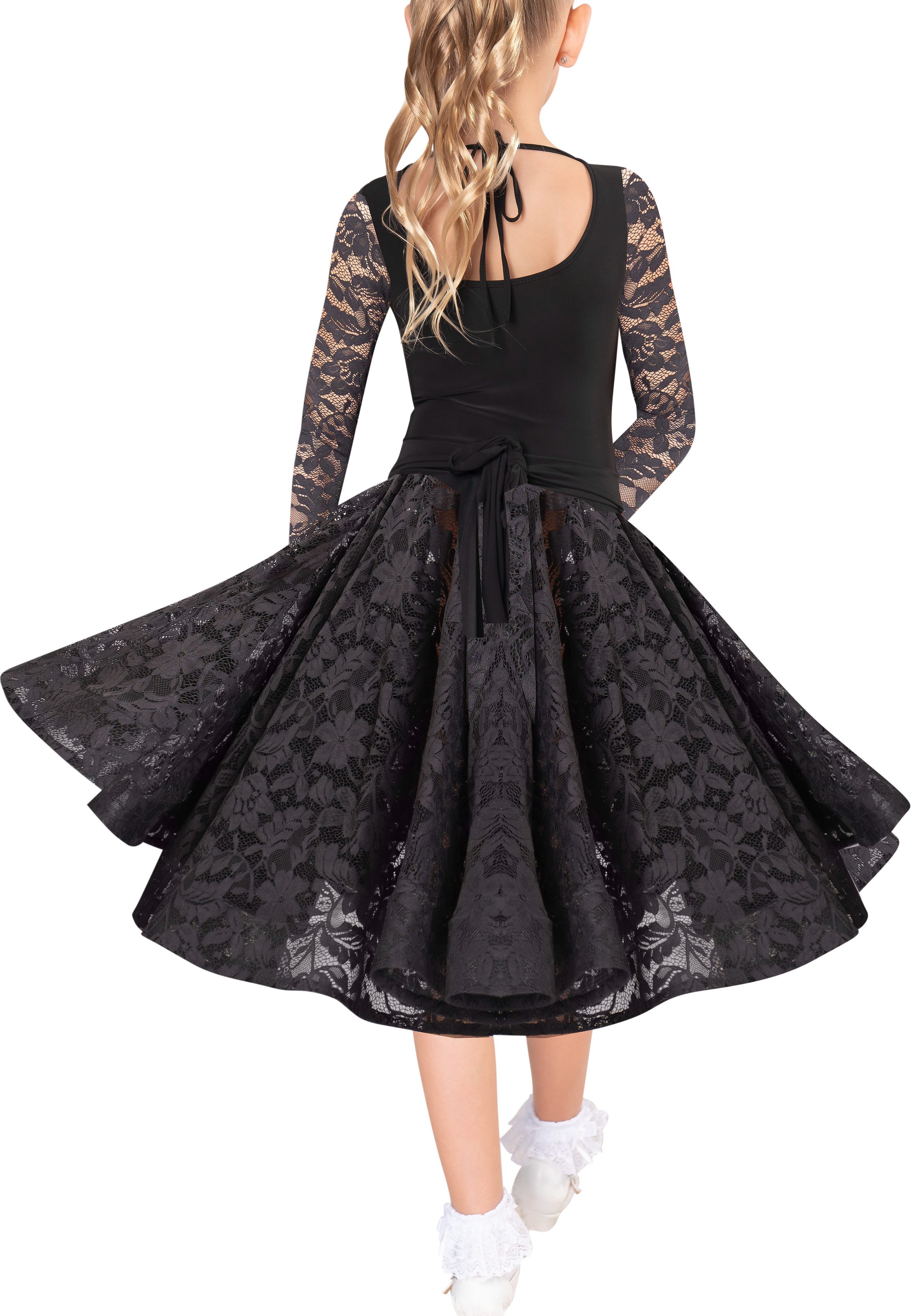 Dance America JRS2 L Girls Long Lace Dance Skirt Girls