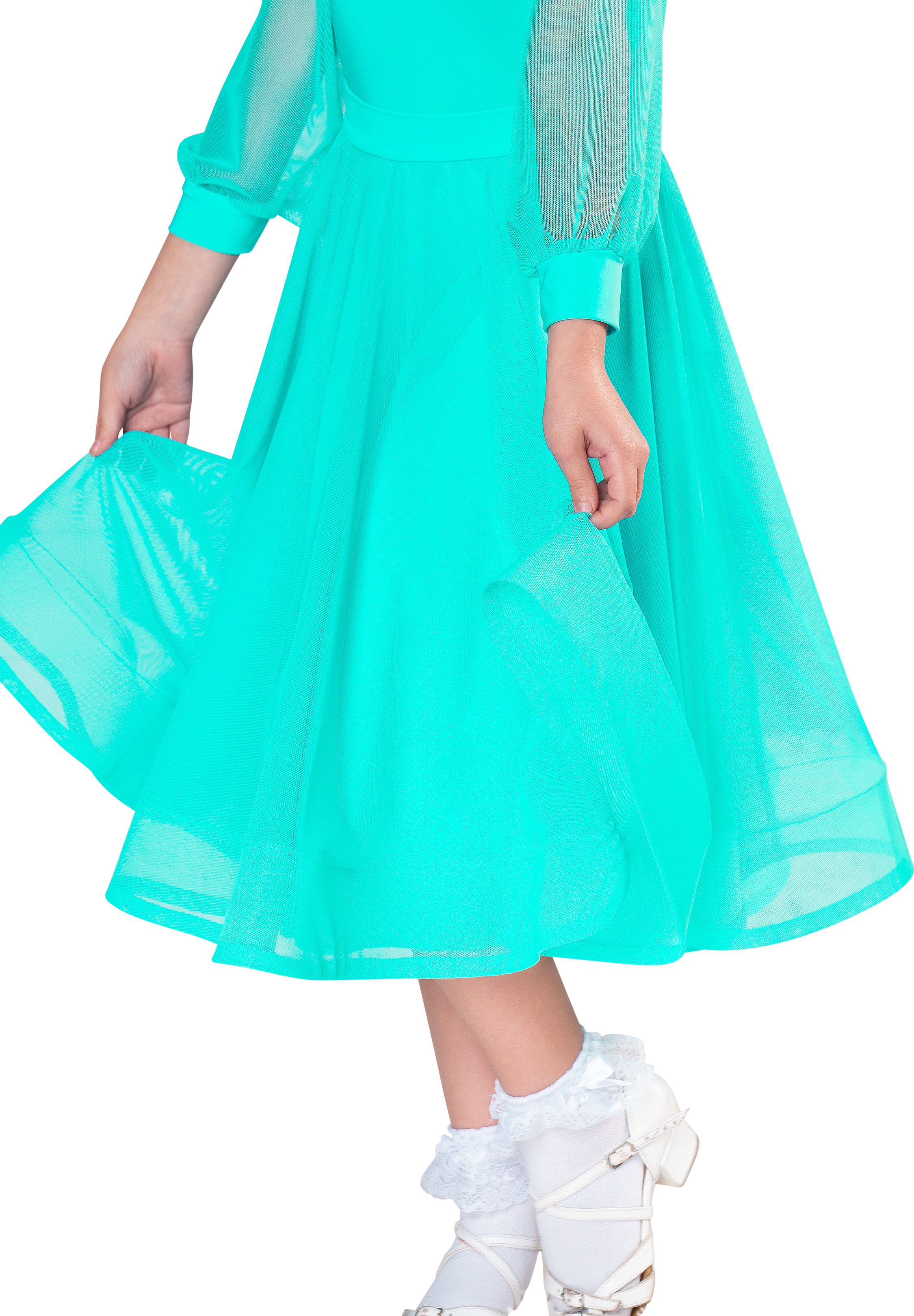 Dance America JRS2 Girls Long Mesh Dance Skirt Girls
