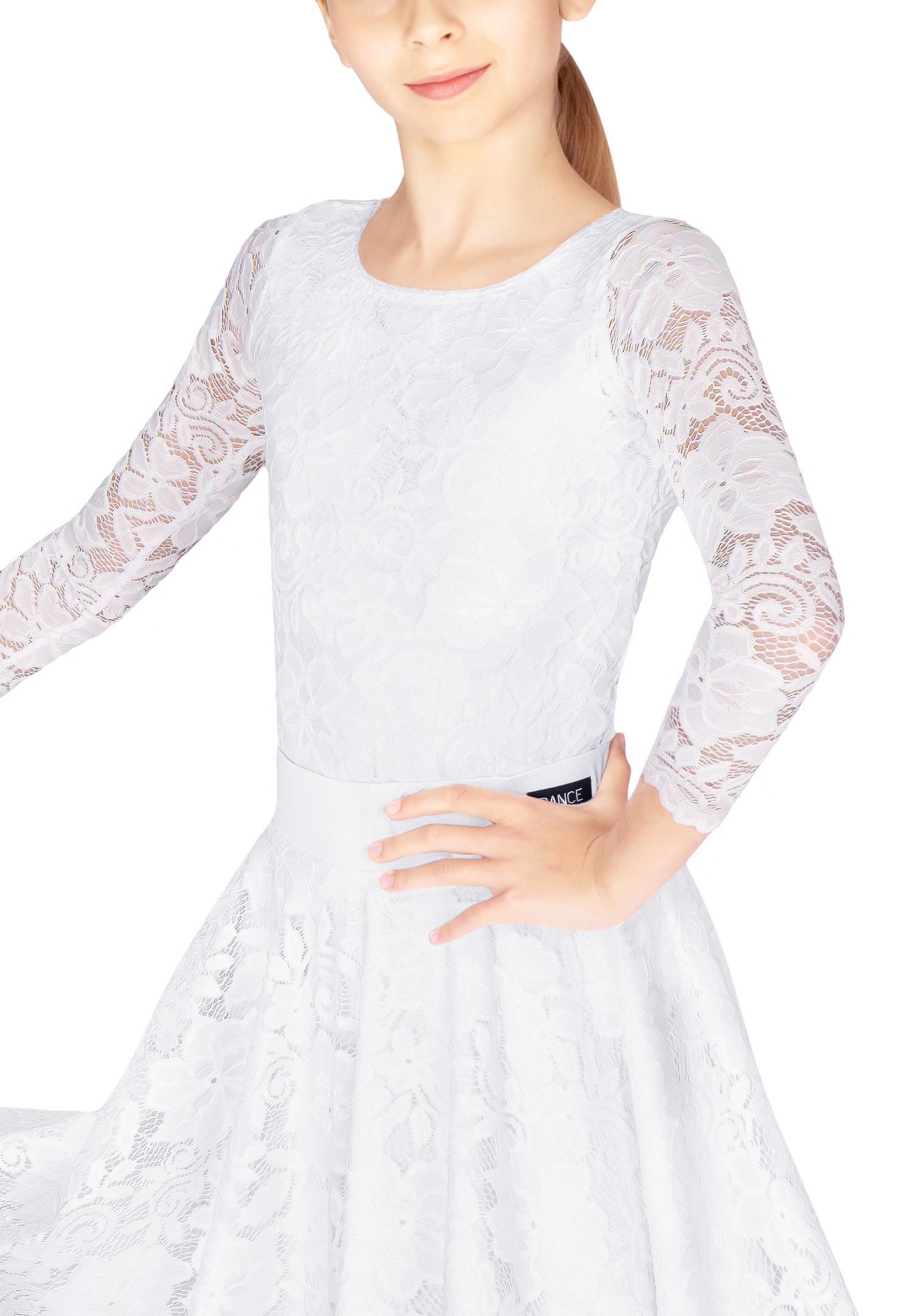 Dance Box Juvenile Ashlee Lace Leotard G20120006-04 White