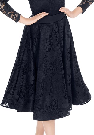 Dance Box Juvenile Hailee Lace Ballroom Skirt G20120013-01 Black