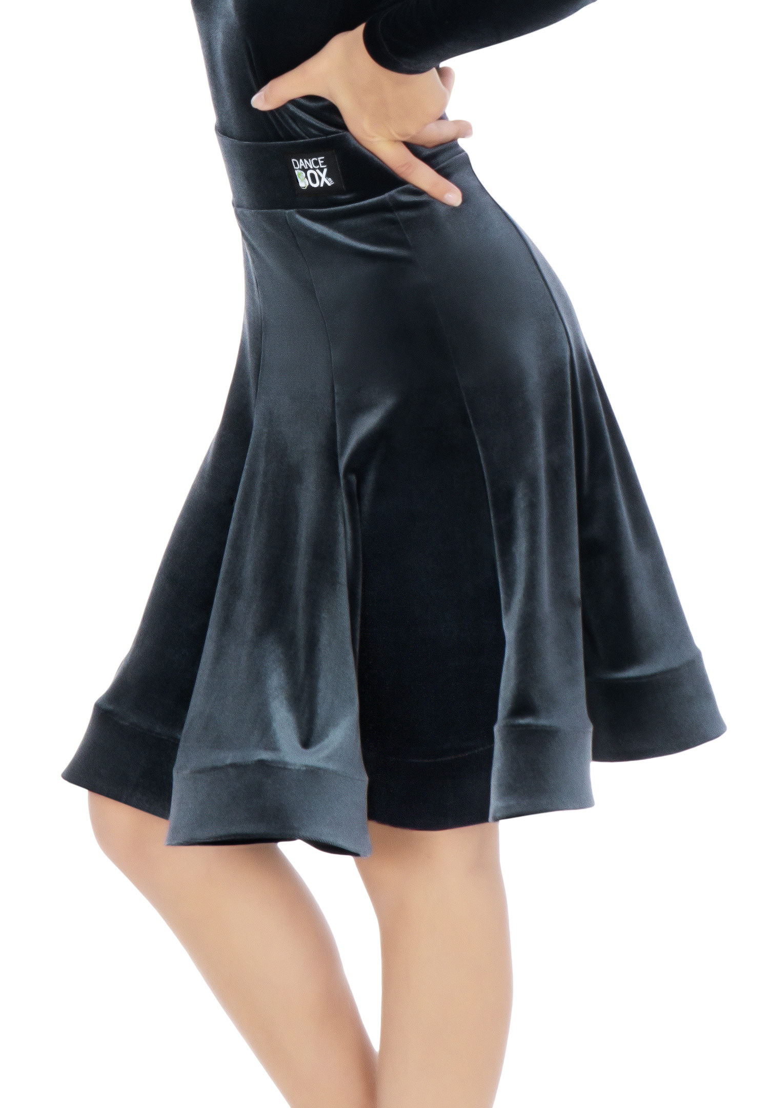 Dance Box Juvenile Jessie Velvet Latin Skirt G20120014-04 Hematite