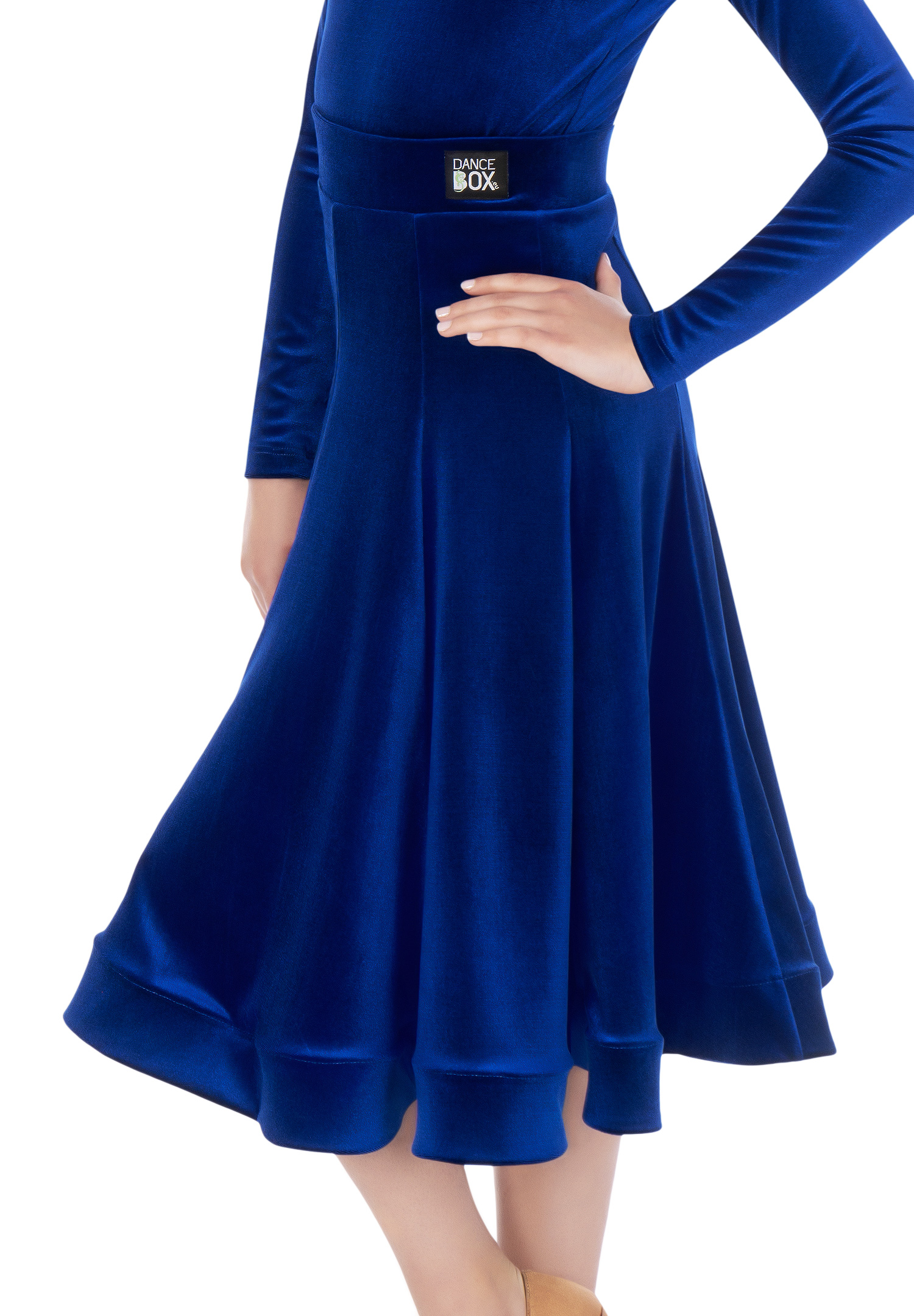 Dance Box Juvenile Lorde Velvet Ballroom Skirt G20120012-03 Cobalt