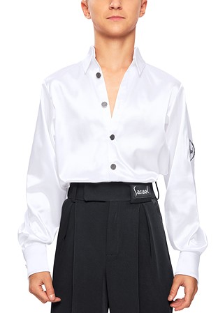 Sasuel Boys Arturo Junior Latin Shirt-White