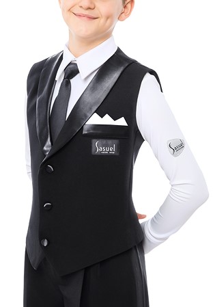 Sasuel Boys Ballroom Basic Waistcoat-Black