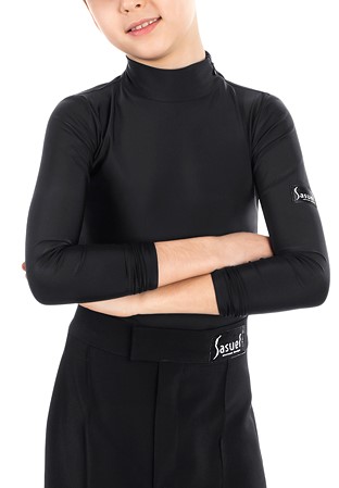 Sasuel Boys Basic Polo Shirt-Black Lycra