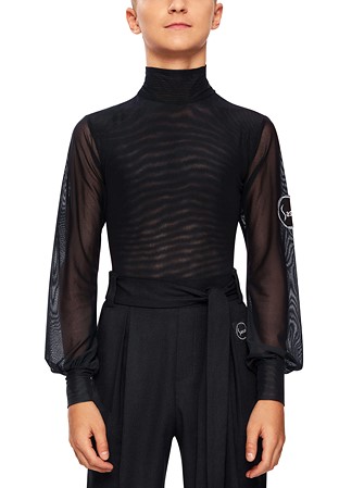 Sasuel Boys Magnus Junior Latin Shirt-Black