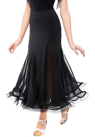 Sasuel Girls Ballroom Skirt Rita-Black Crepe