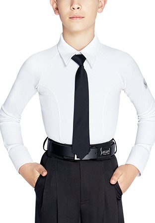 Sasuel Juvenile Lycra Shirt w/ Curved Seams and Raglan Sleeve-White