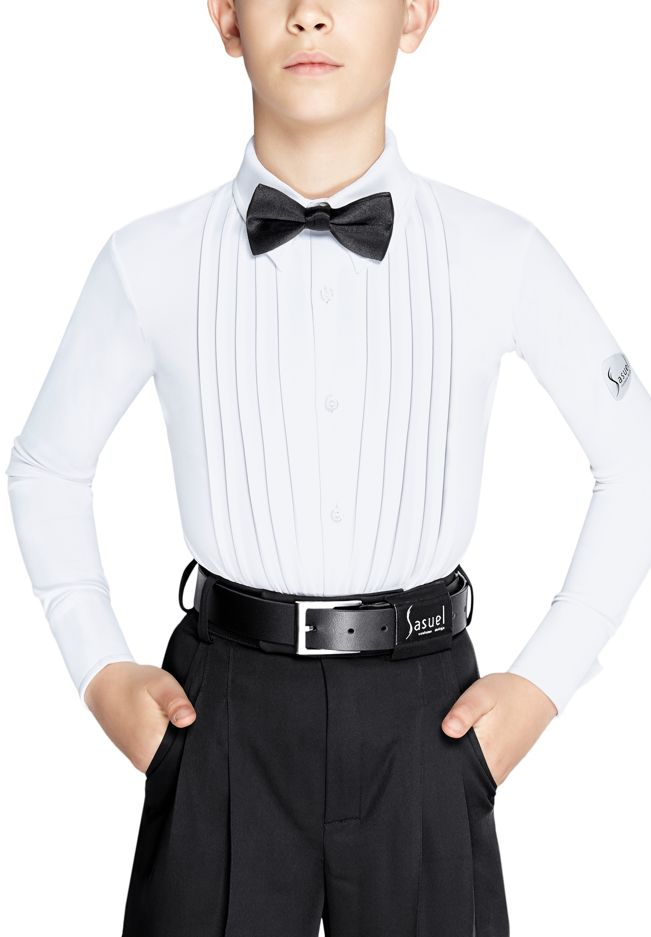 Sasuel Juvenile Wide Seamed Pleat Lycra Shirt