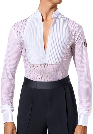 Alfa Mens Latin Ribbed Shirt 231102-White