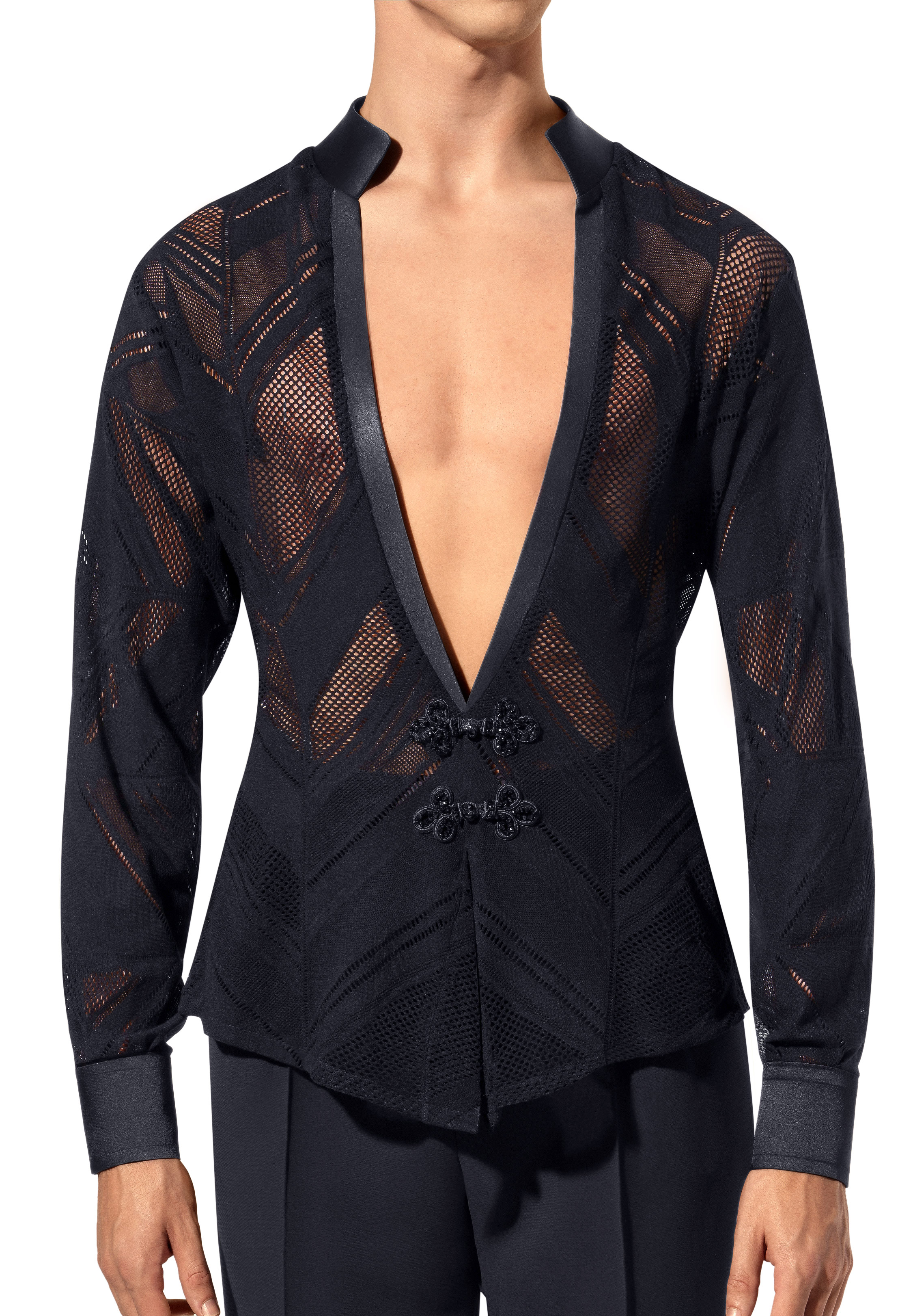 Alfa Mens Latin Net Performance Shirt 231110-Black