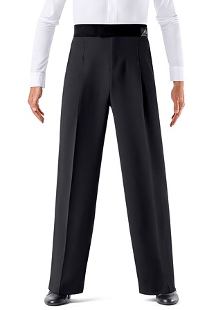 Armando Mens Velvet Trim Trousers w/ Pleats & Pockets 00017-Black