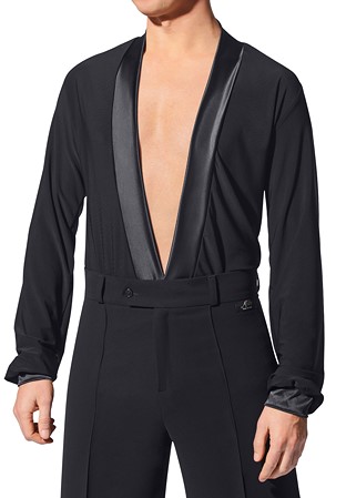 Armando Satin Neckline Dance Body 00197-Black