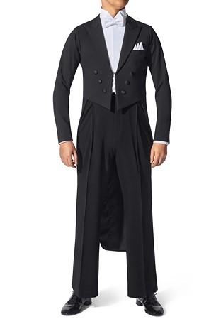 Asimu Mens Classic Poise Ballroom Tailsuit TS506 -Black