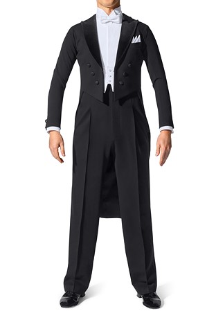 Asimu Mens Velvet Charm Ballroom Tailsuit ATS-504-Black