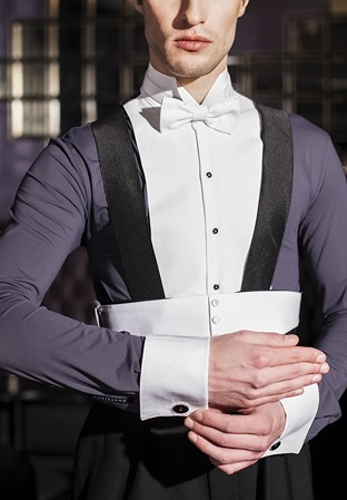Chrisanne Mens Ballroom Competition Shirt-Platinum