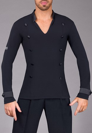 DSI Mens Max Latin Shirt 4077-Black Crepe