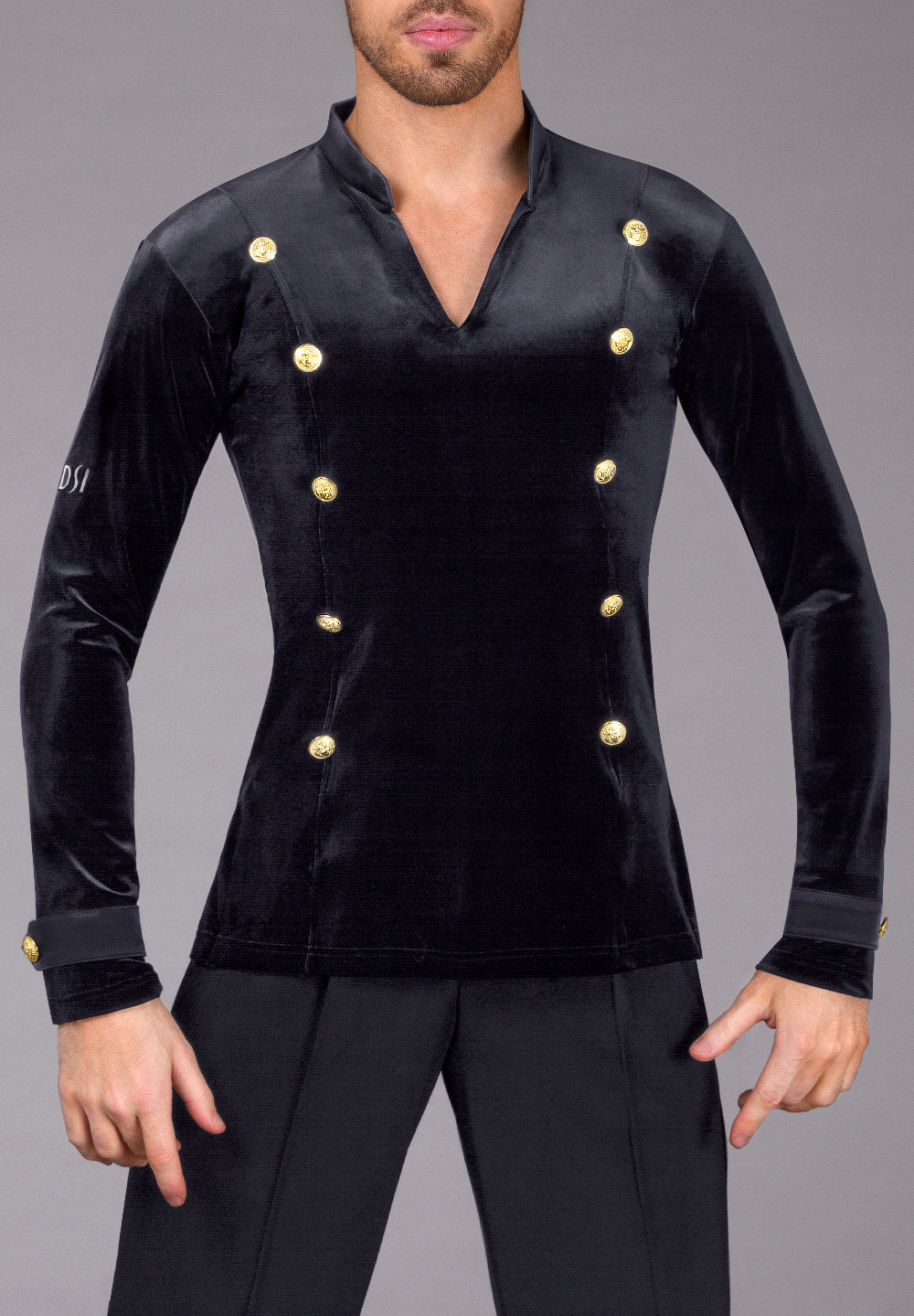 DSI Mens Max Latin Shirt 4077-Black Velvet