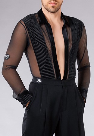 DSI Mens Nathan Latin Dance Shirt 4039-Black