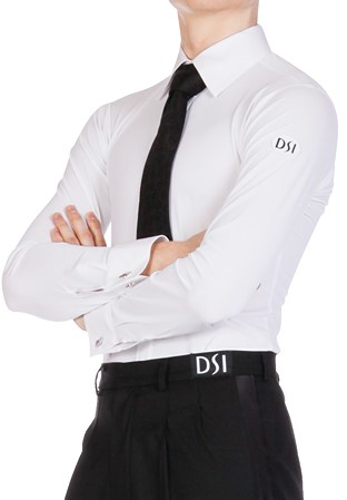DSI Mens Ballroom Practice Shirt-White 4096