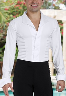 Dance America Mens Soft Collar Striped Latin Dance Shirt MS29