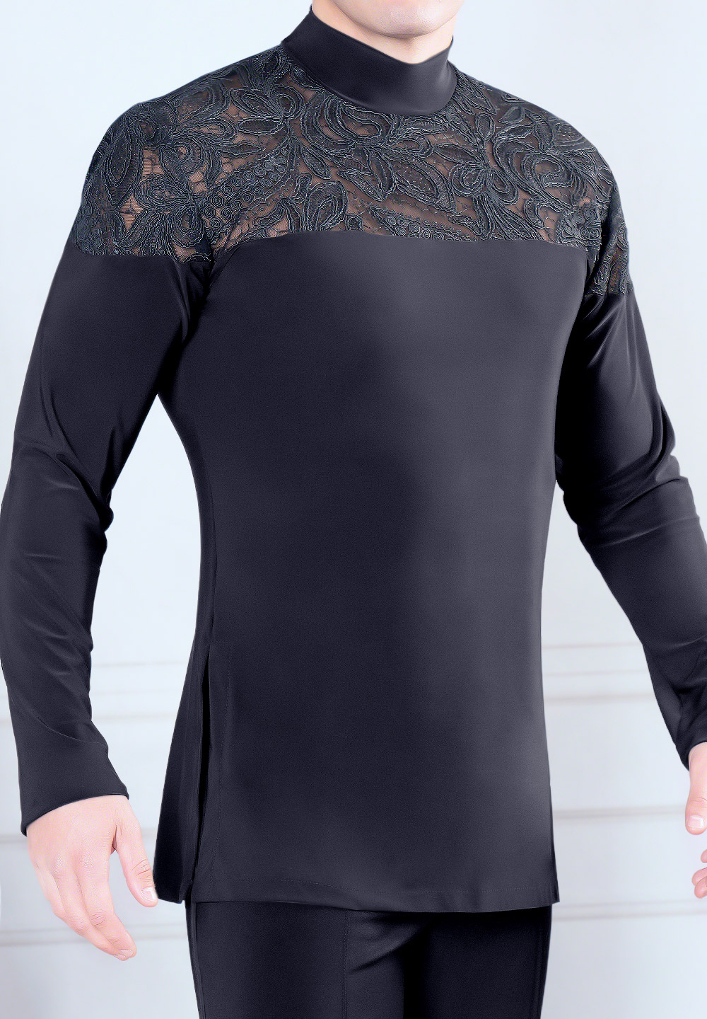 Dance America Mens Embroidery Inset Shirt MS37 | Dancewear