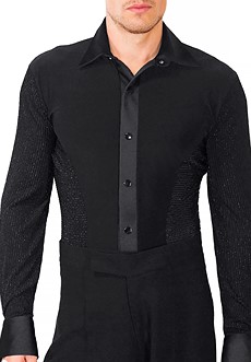 Dance America Mens Lurex Sleeve & Side Shirt w/ Trunks MS1