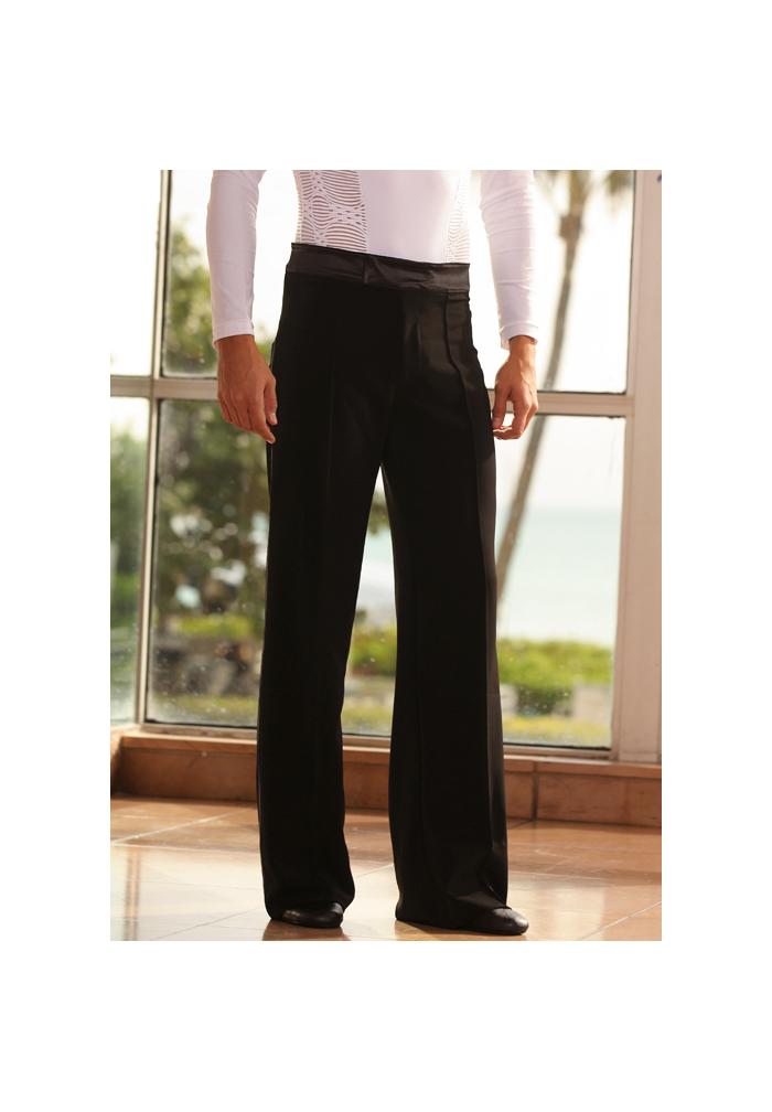 Dance America Mens Latin Pants with Satin Stripe MP2 Dancewear