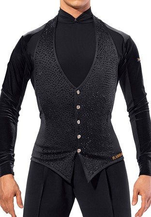 Flashdance Mens Latin Dance Vest UOMO 1062-Black