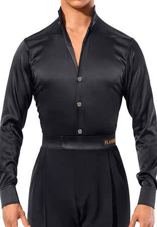 Flashdance Mens Latin Performance Shirt UOMO 1033-Black
