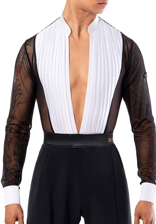 Flashdance Mens Latin Performance Shirt UOMO 1098-Black