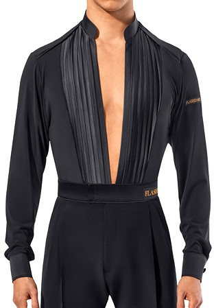 Flashdance Mens Latin Performance Shirt UOMO 1100-Black