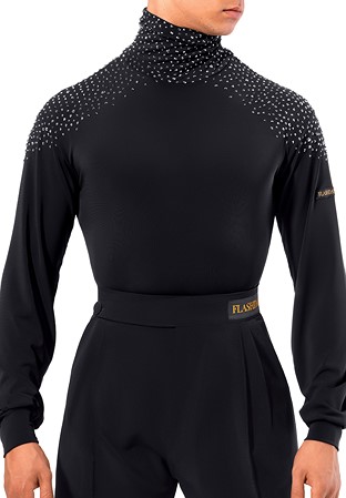 Flashdance Mens Latin Shirt 1109-Black