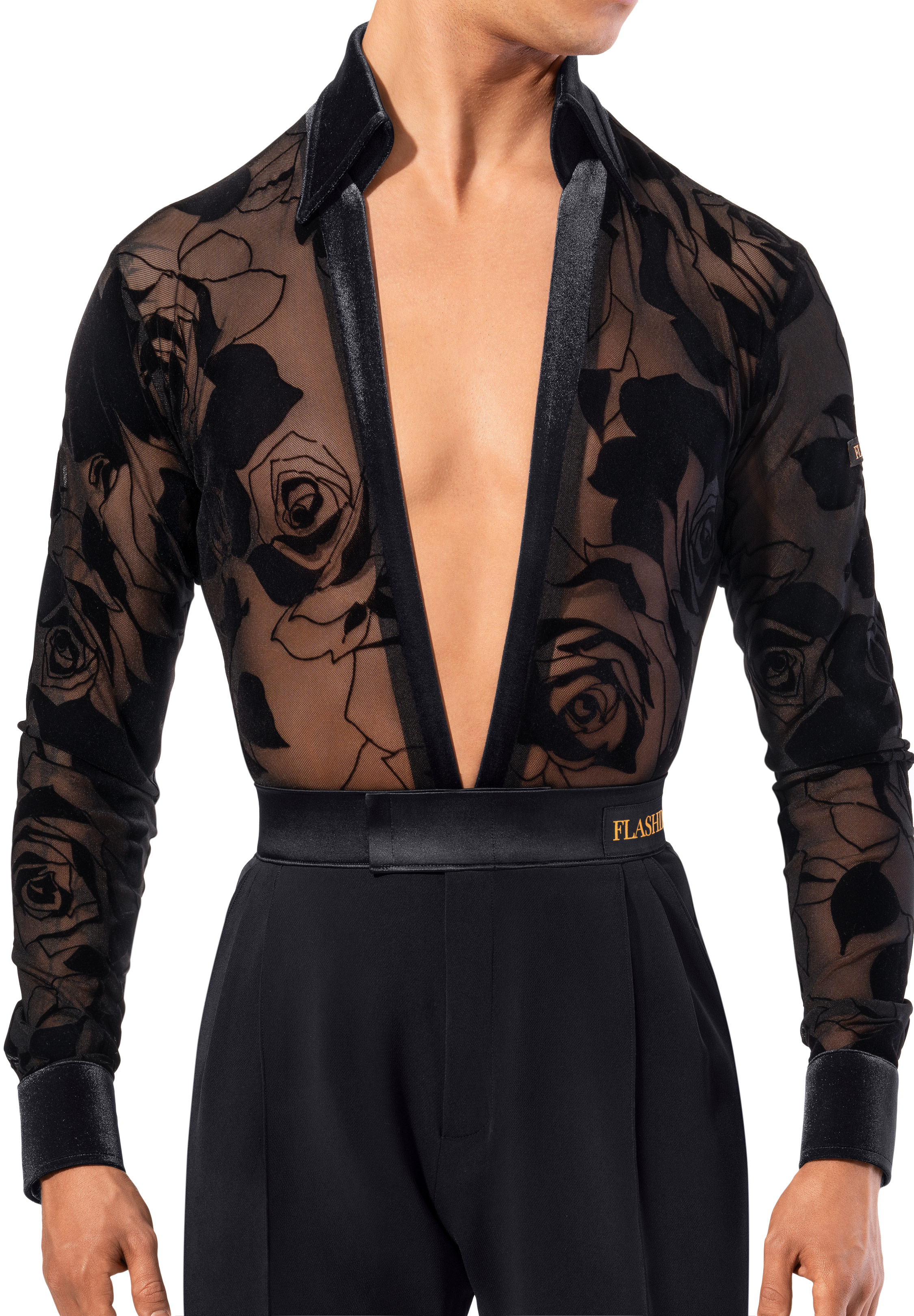 Flashdance Mens Latin Shirt 1119-Black