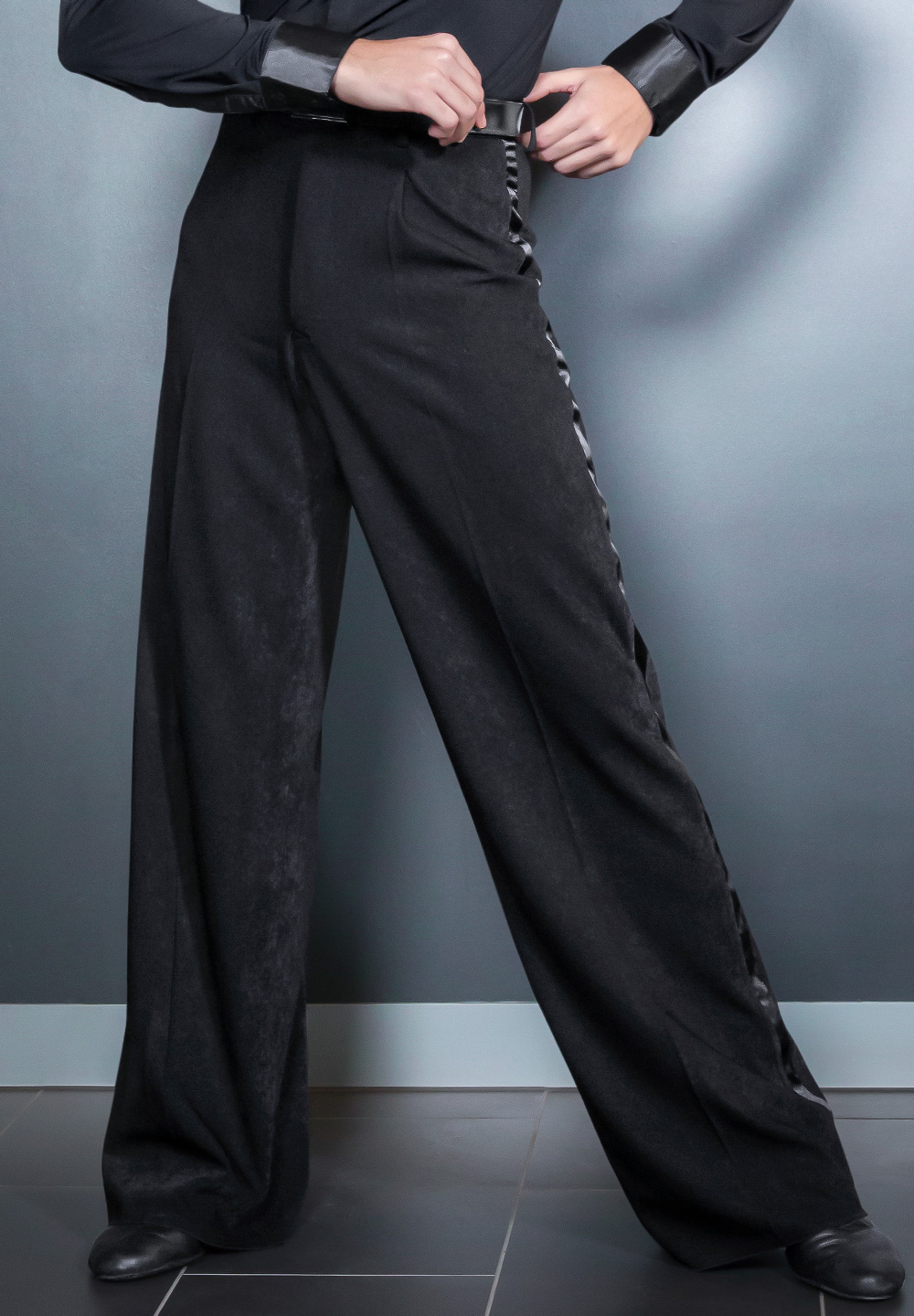 Je Dor Mens Ballroom Pants w/ Satin B12019 Dancewear