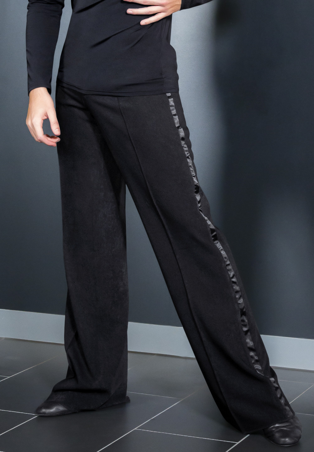 Je Dor Mens Latin Pants w/ Satin B12020 Dancewear