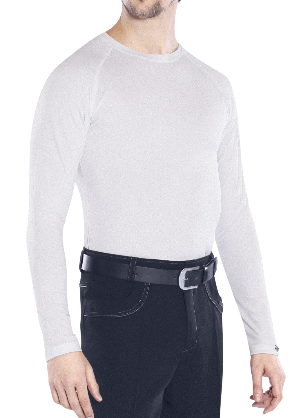 Maly Mens Fabio Selmi Stretch Dance Shirt MF132101-White