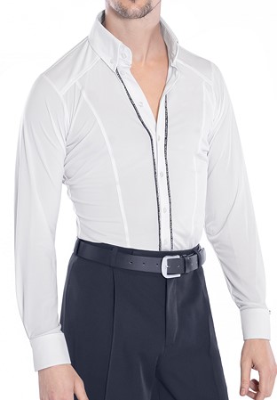 Maly Mens Contrast Button Panel Practice Shirt MF202201-White